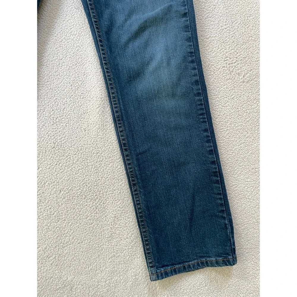 Levis Mens 30x30 (30x28) 514 Straight Fit Jeans Blue Stretch Denim Fade Whiskers